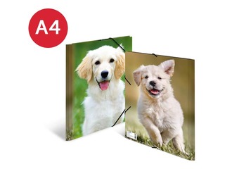 Папка с 3-мя клапанами и резинками Herma, A4, ПП