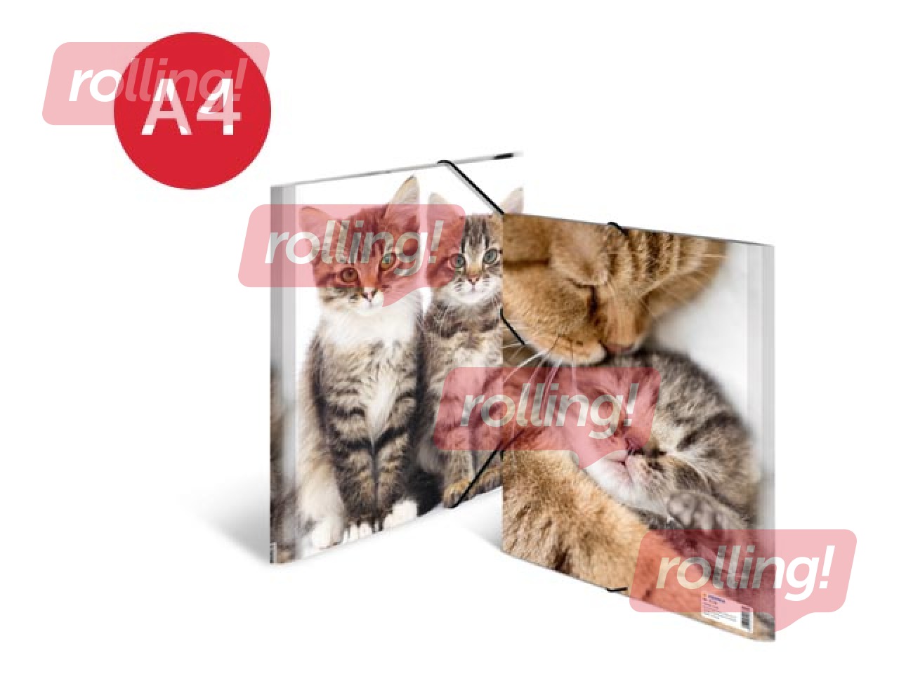 Папка с 3-мя клапанами и резинками Herma, A4, ПП