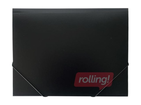 Plastic file with elastic Multi-S, A4, 1.9 сm, platicat, black