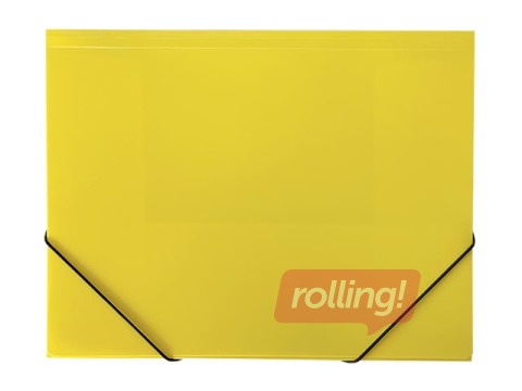 Plastic file with elastic Multi-S, A4, 1.9 сm, platicat, yellow