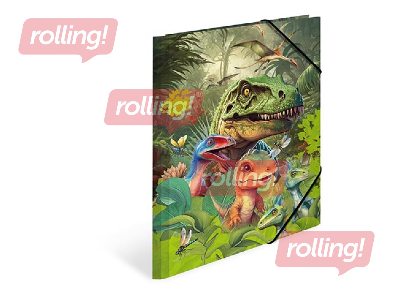 Elasticated folder Herma, A4, Dino World, cardboard