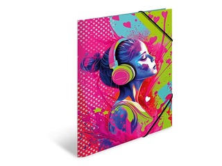 Папка на резинке Herma, A3, Music Girl, картон