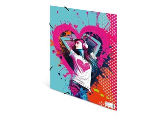 Папка на резинке Herma, A3, Music Girl, картон