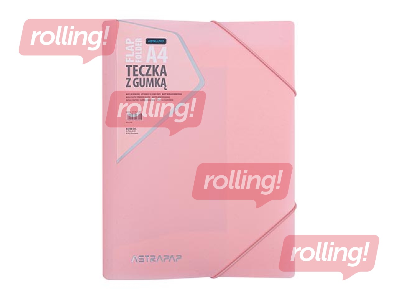 Folder Astra, with 3 tabs and rubber bands, A4, pastel colors