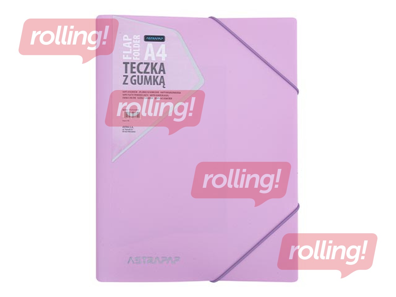 Folder Astra, with 3 tabs and rubber bands, A4, pastel colors