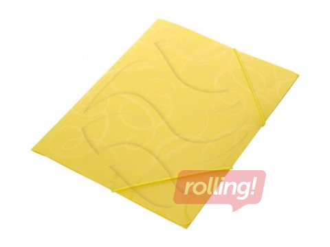 Folder with rubber Forpus BAROCCO, A4, yellow