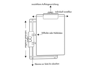 Kirjutusalus liigutatava klambriga, A4, must
