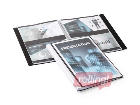 Папка с 20 кармашками Duralook plus, A4, чёрная