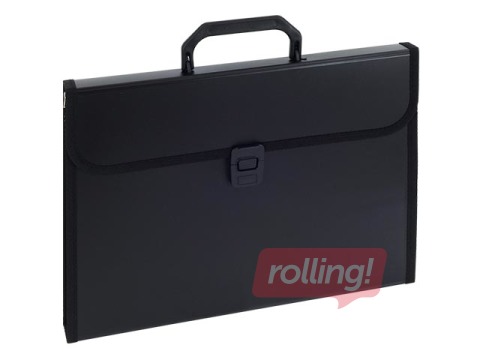 Expanding wallet Eagle, A4, PP, 12 dividers, black