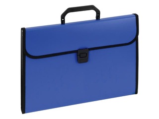 Expanding wallet Eagle, A4, PP, 12 dividers, blue