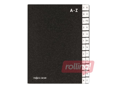 Index Pagna, A-Z, A4, cardboard, black