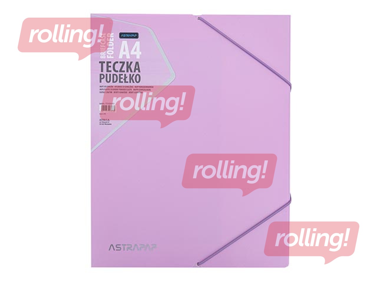 Mape-portfelis Astra, ar 3 atlokiem un gumijām, A4, pasteļkrāsās