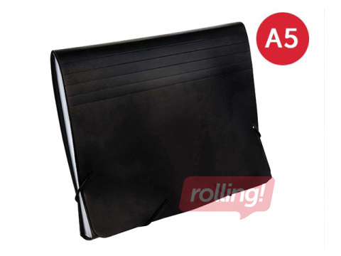 File folder Grand, 12 compartments, black, A5,