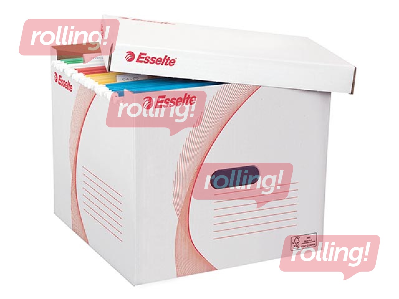 Rippkaante arhiivkast Esselte, kartong, valge