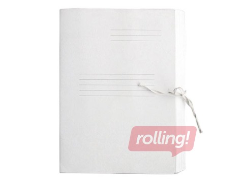 File folder, tied with 3 flaps, A4, cardboard, white