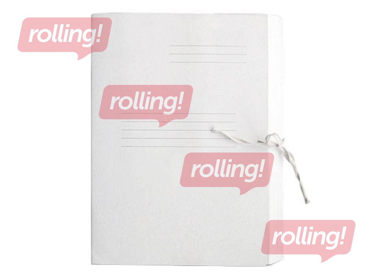 File folder, tied with 3 flaps, A4, cardboard, white