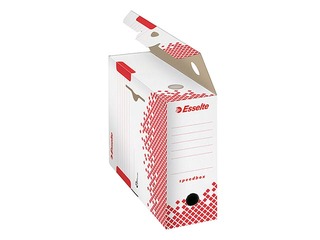 Arhīva kaste Esselte Speedbox, A4, 10 cm, kartona, balta