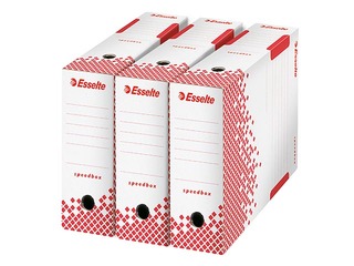 Arhīva kaste Esselte Speedbox, A4, 10 cm, kartona, balta