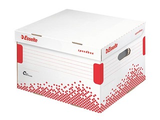 Архивная коробка Esselte Speedbox, с крышкой, картонная, белая