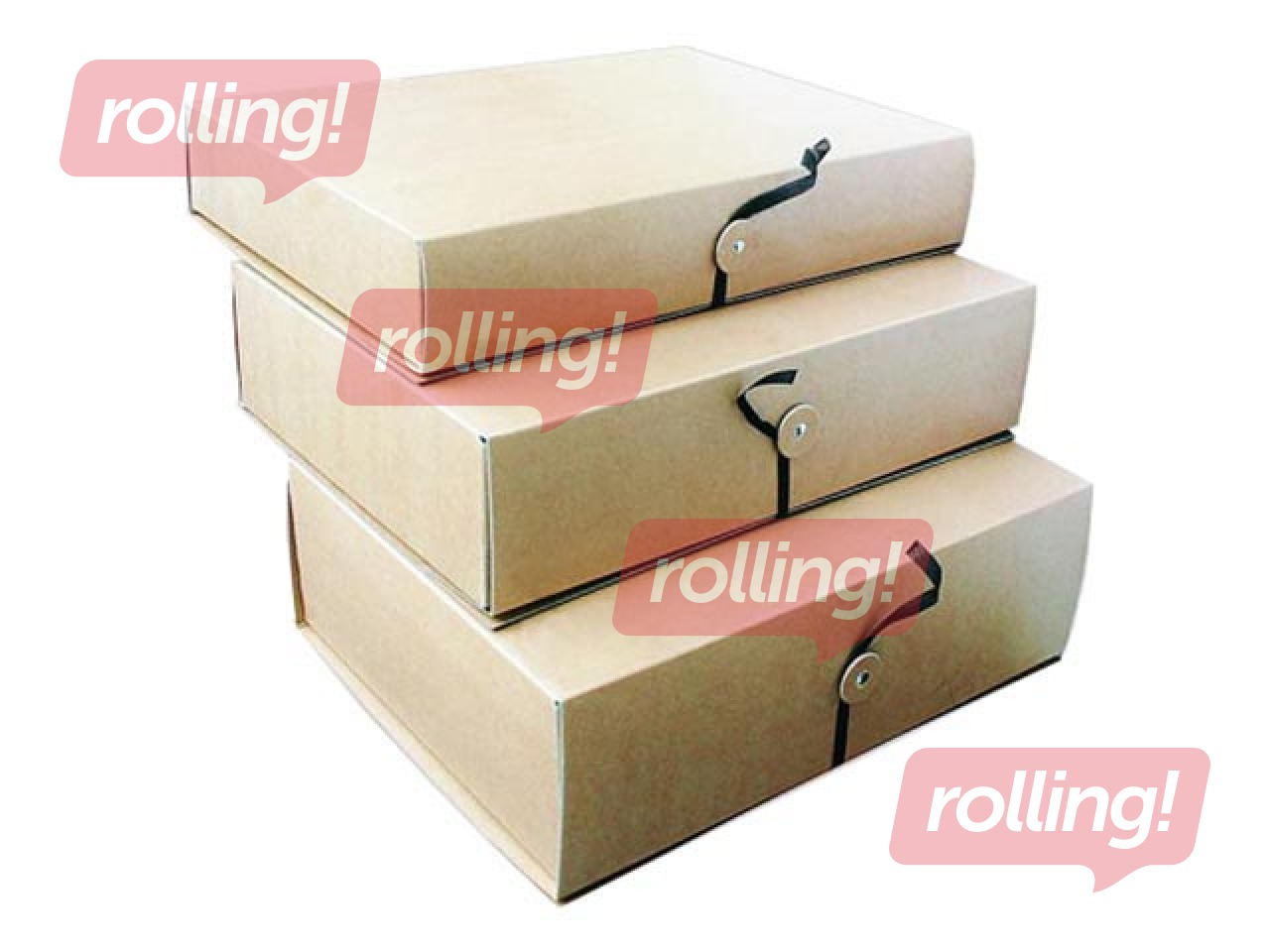 Archive box SM·LT with ties, 60mm, brown