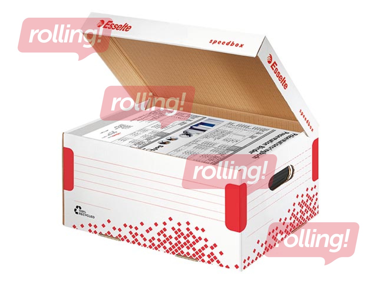 Архивная коробка Esselte Speedbox, с крышкой, A4, картонная, белая