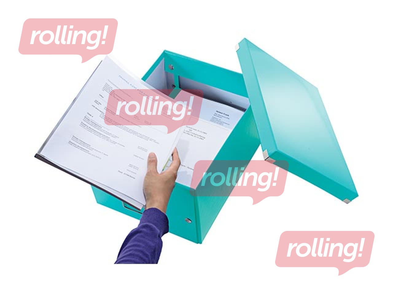 Storage and transportation box Leitz, A4, Ice blue