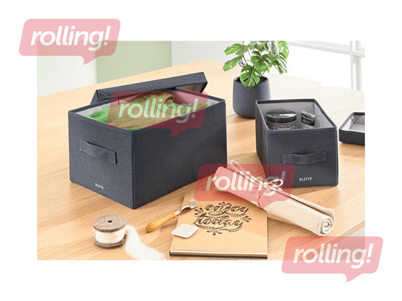 Hoiukast Leitz Fabric, A4, hall, 2 tk. +Jaanipäeva kingitus!