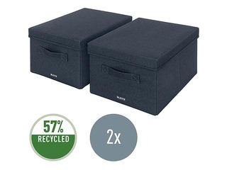 Uzglabāšanas kastes Leitz Fabric, A4, pelēkas, 2 gab. +Līgo dāvana!