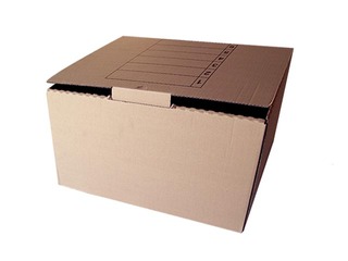 Archive box with lid Smiltainis, brown, 550x350x265mm