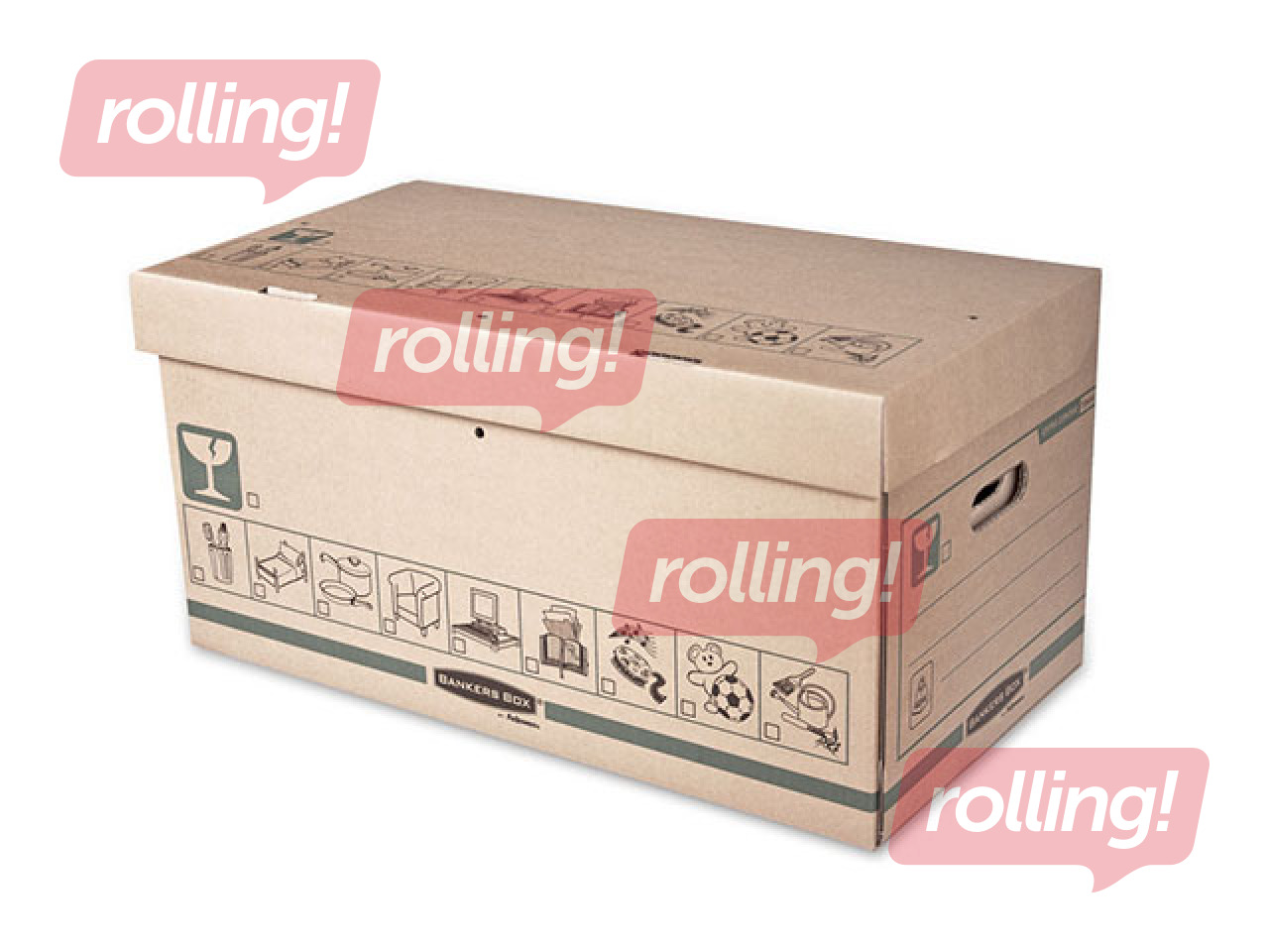 Archive box with lid Felowes Extra Strong L, 325x300x605mm, brown