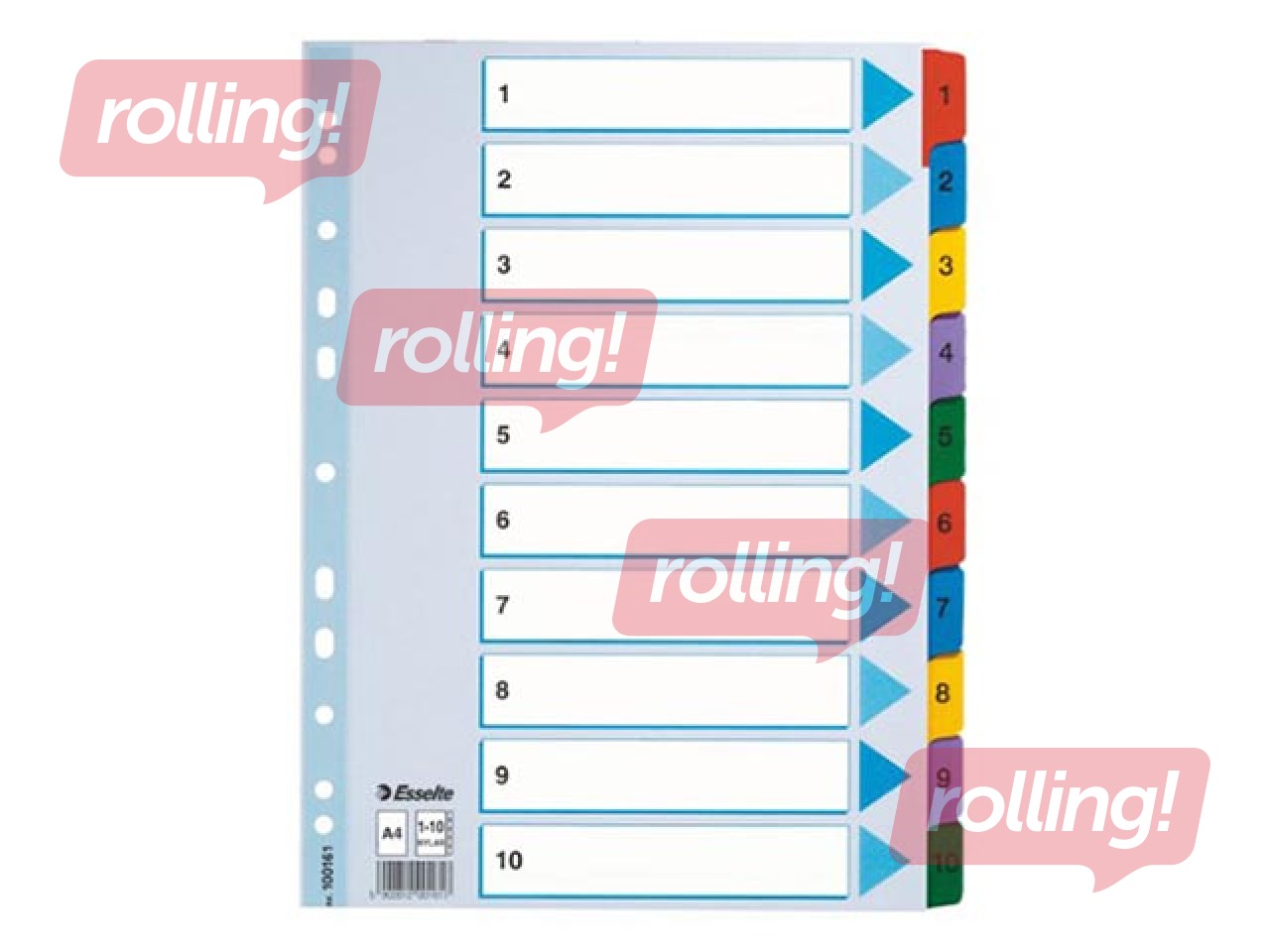 Vahelehed Esselte 1-10, A4, kartong