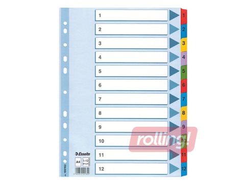 PROMO! Vahelehed Esselte 1-12, A4, kartong