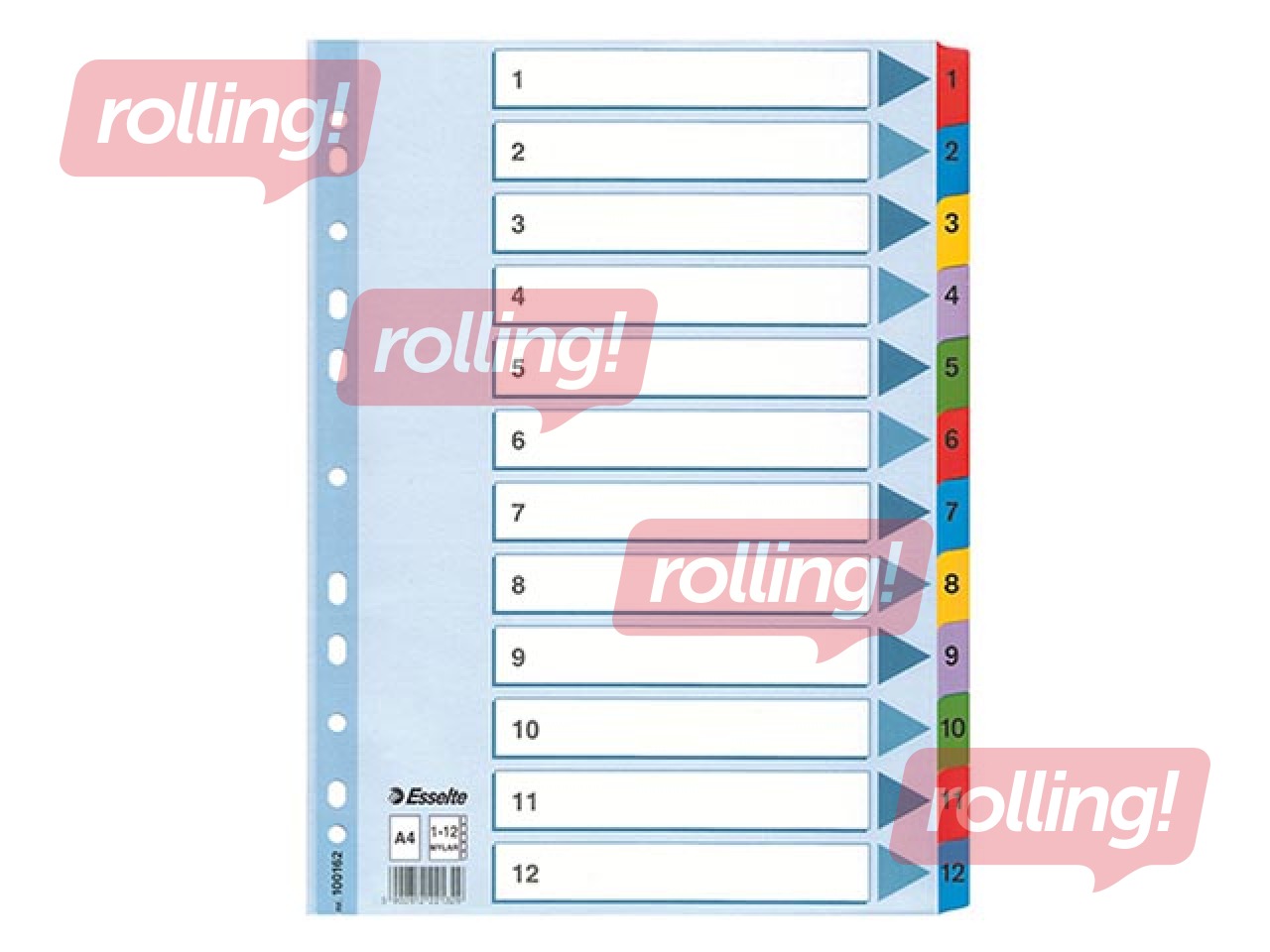 PROMO! Vahelehed Esselte 1-12, A4, kartong
