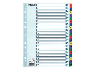 Vahelehed Esselte 1-20, A4, kartong