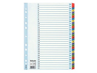 Vahelehed Esselte 1-31, A4, kartong