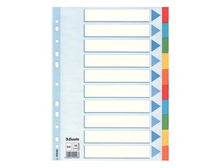 Document divider Esselte,PP, A4, 10 sections, colored