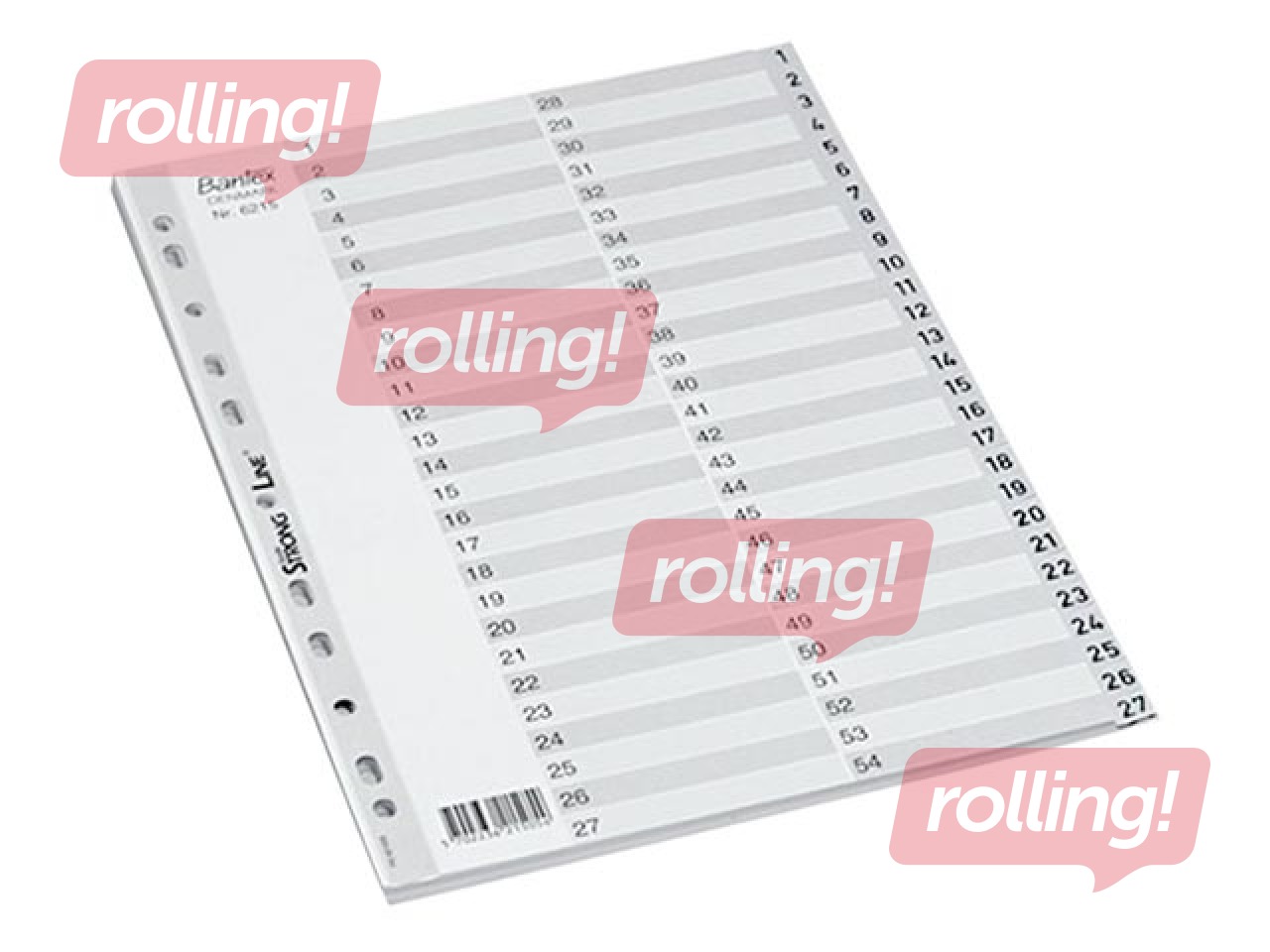 Vahelehed Bantex 1-54, A4, PP, hall