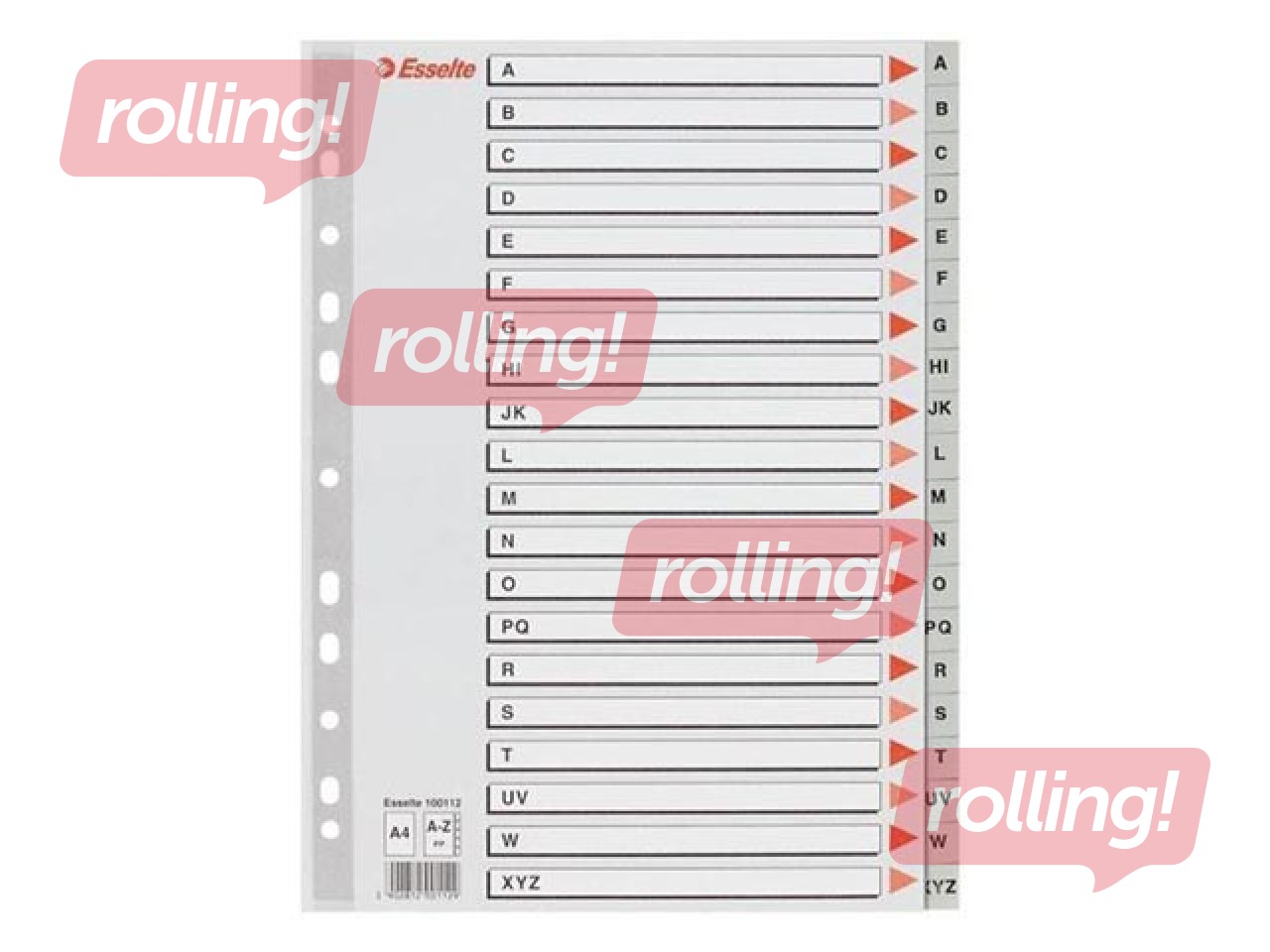 Index Esselte, A4, A - Z, grey