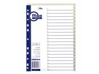 Index Forpus, 1-20, A4, PP, grey