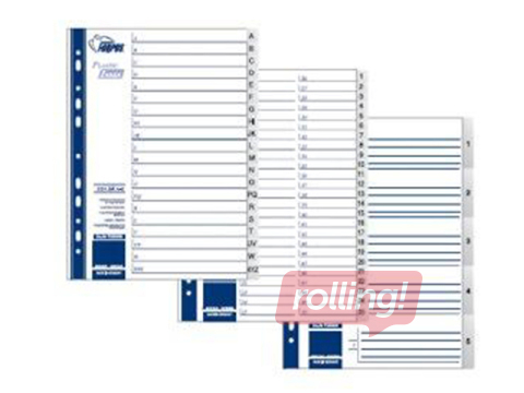 Dokumentu sadalītājs Forpus, A-Z, A4, PP, pelēks