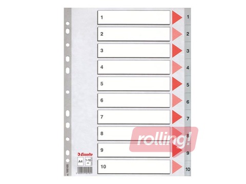 Index Esselte 1-10, A4, PP, grey