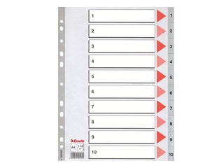 Разделитель документов  Esselte 1-10, A4, ПП, серый