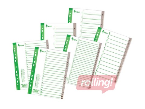 Vahelehed Forpus 1-10, A4, PP, hall