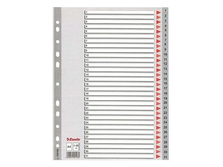 Разделитель документов Esselte 1-31, A4, ПП, серый