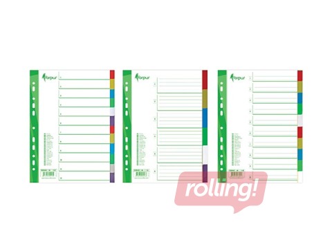 Разделитель документов Forpus, A4,с 10 отделениями, цветной