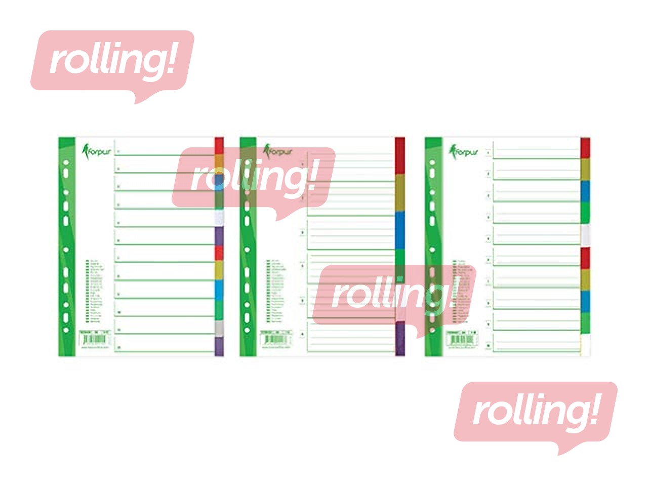 Разделитель документов Forpus, A4,с 10 отделениями, цветной