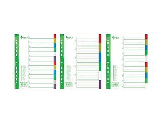 Vahelehed Forpus, A4,10 jaotust, värvilised