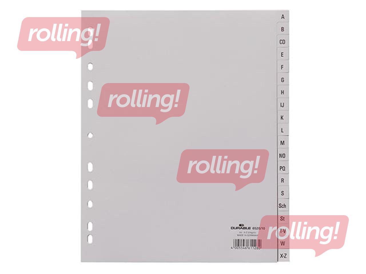 Vahelehed Durable A-Z, A4 +, PP, hall