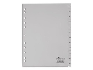 Разделитель документов Durable Dec. - Jan., A4, PP, серый