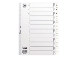 Разделитель документов ELBA Strongline 12-1, A4, PP, серый